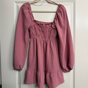 Altar'd State Pink Ruffled Mini Dress